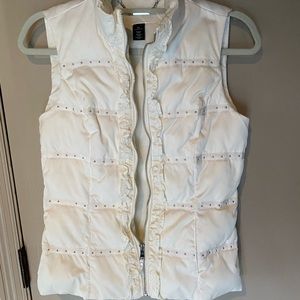 WHBM white ruffle vest